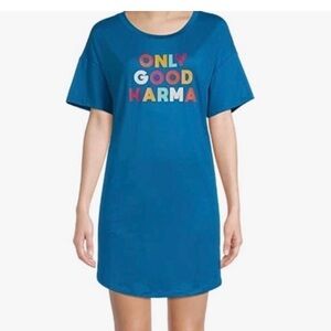 Secret Treasures Women’s Oversized Nightgown, Sleep-shirt Size S-M Aqua Teal